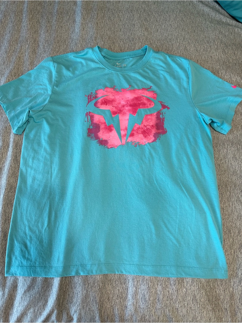 Nike Teal Short-Sleeve Tee with Pink Graphic